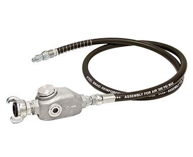 1/2" ID x 6' Heavy Duty Hose Whip with 1.4oz Line Oiler and 3/8" MPT Straight Swivel